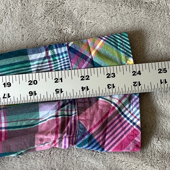 Talbots Madras Classic Cotton Shirt Plaid Button Up Shirt Timeless Style Size XL - Picture 13 of 14